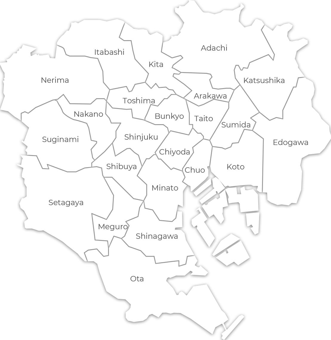 MIJ Tokyo delivery map